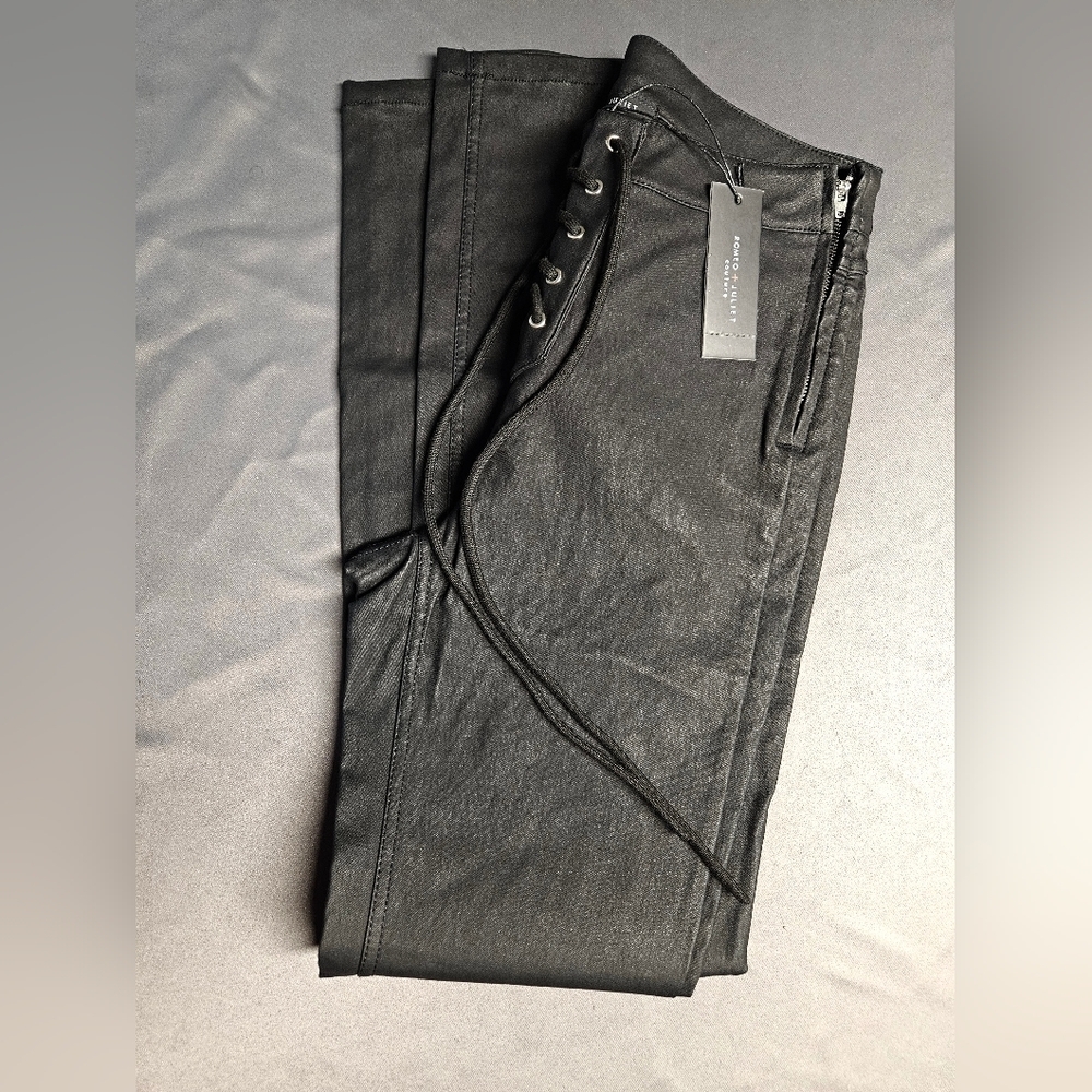 Romeo & Juliet Couture Black Faux Leather Leggings S New MSRP $155